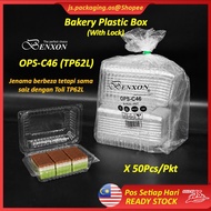 BENXON Disposable Packaging Bakery Food Box Plastic Tray OPS-C46 x50Pcs Kotak Makanan Bekas Kuih
