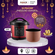 [All-in-One] MMX UltraChef 100R Periuk Masak Digital Pressure Cooker 6L: Cepat, Safe, Sedap