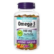 Triple Strength Omega-3 EPA/ DHA Webber Naturals - Supplementing DHA, EPA to help keep the heart and