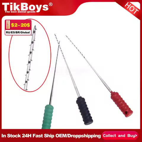 10Pcs/Pack 25mm 21mm 0#-6# Dental Root Canal Files Cleaning Needle Square Broaches Barbed Broaches f