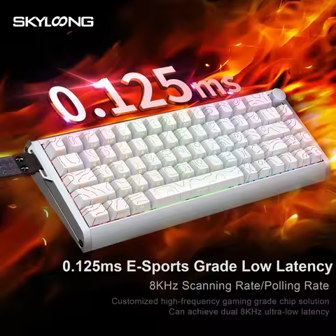SKYLOONG GK68 Mix TMR wireless gamer keyboard 8Khz aluminum shell PBT keycap South Face RGB Backlit 