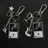 HYEN - K. CAS Aesthetic Retro Vintage Keychain - Indie Music Band Keychain Guitar