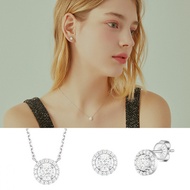 JESTINA [IU PICK] WHITEMOND necklace+earring set (SET-J0-0105)