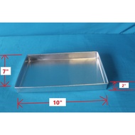 BAKING TRAY - ALUMINIUM CAKE TIN (7" X 10") (HEIGHT 2") (1 SET = 1 UNIT INSIDE)