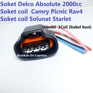 Socket coil delco toyota Absolute Camry Picnic Rav4 AT210 starlet corona cdi distributor 4pin 4cable