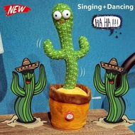【Barang spot】 Dancing Cactus Talking Cactus Stuffed Plush Toy Electronic Toy With Song Plush Cactus 