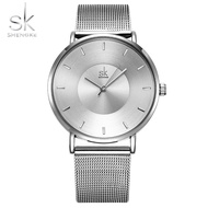 [Aishang watch industry]SHENGKE นาฬิกาข้อมือสตรีสีเงินหรูหรานาฬิกาแฟชั่นผู้หญิงบางเฉียบนาฬิกาข้อมือ SK Women 39; S นาฬิกา Relogio Feminino Saat