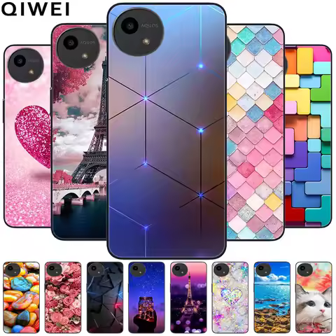 For Sharp Aquos wish4 Case Lovely Black TPU Silicone Beautiful Pattern Phone Cases for Sharp Aquos W