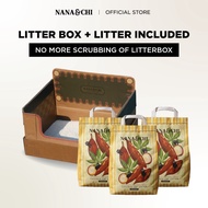 Cat Litter BOX Set | Pure Cassava / Tofu Cat Litter | 3 Packs Bundle | Nana & Chi
