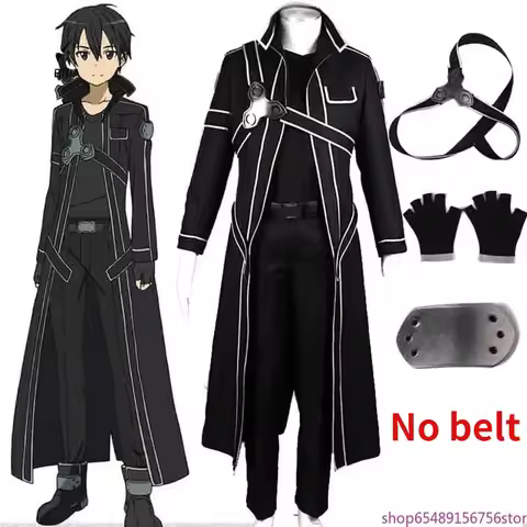 Anime chaud épée Art en ligne Kirito Cosplay Costume fantaisie Halloween Costumes pour hommes adulte