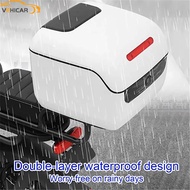 VEHICAR Motorcycle Tail Box 25L Motor Trunk Waterproof Luggage Helmet Storage Box Trunk Top Case Universal Moped Scooter Case