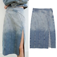 Blue Denim Midi Skirt 75360 (TS)