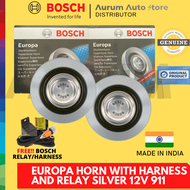 Bosch Europa Horn with relay and harness Silver 911 12V