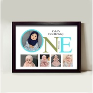 A4 Custom Baby frame baby 1st birthday - Birthday Gift Present Decoration ((Portrait)