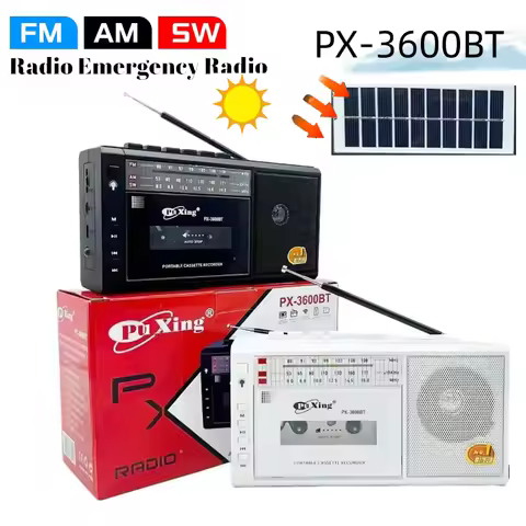 Emergency Solar Walkman Cassette Tape Recorder Player Vintage Portable USB AM/FM/SW Multiband Radio 