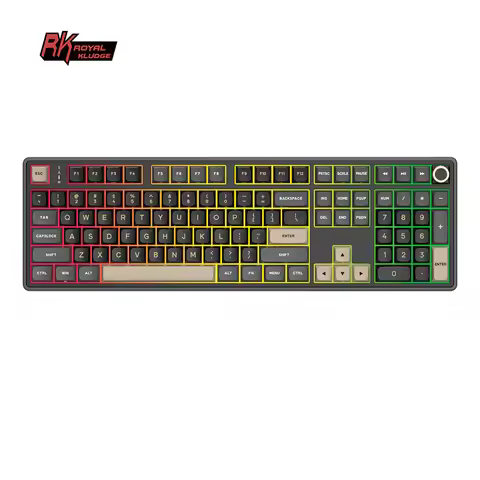 RK Royal Kludge R108 Wired Mechanical Keyboard 100% 108 Keys MDA PBT Keycap Gasket RGB Hot-swappable
