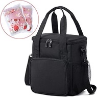 Lunch Bag Cooler Backpack Insulated Soft-Sided Cooling Bag Outdoor Picnic Bag Portable Leakproof with Reusable Ice Pack forAdults/Men/Women/Kids forWork/School/Picnic/BBQ/Camping (Color : Black)