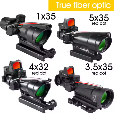 1x35/3.5x35/4x32/5x35 Scope Red Dot Sight Semicircle/triangle Red True Fiber Glass Etching Optics Hu