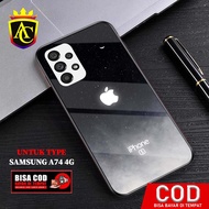 HP Latest Samsung A74 4G Case Various Cases [APPLE] Silicone Case Samsung A74 4G Softcase glass Kess
