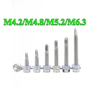 410 Stainless Steel Hex Head Self Drilling Screw M4.2/M4.8/M5.2/M6.3 Awing Screw Skru Bumbung Ikat S