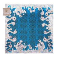 PEDZ Blue Mariez Duck Silk Satin Premium Scarf