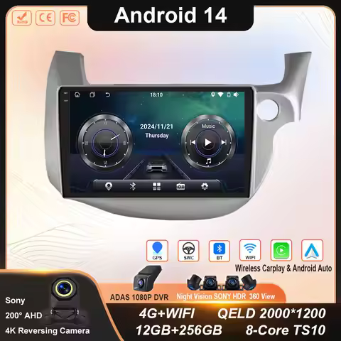 Android Car Radio For Honda Jazz 2 GG 2008 - 2014 Fit 2 GE GP GE 2007 - 2014 RHD Video Multimedia Pl