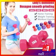 Vinyl Ladies Hexagon Dumbbell Dumbbell Neoprene Dumbbell Gym Equipment 1kg / 2kg