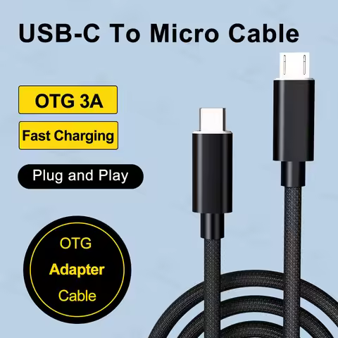 Type C to Micro USB Cable Fast USB Type-C Adapter for Samsung Huawei Xiaomi OnePlus MacBook Pro OTG 