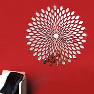 【DAORUI】Mirror acrylic wall stickers Family stickers Sunflower wall stickers Mirror wallpaper 3D living room bedroom wall self-adhesive waterproof decoration