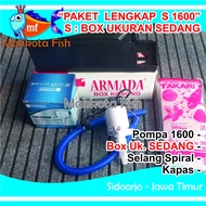 PAKET LENGKAP (S) SEDANG 1600 Top Filter Aquarium SEDANG & Pompa Aquarium 1600 | HEMAT ENERGY (FREE