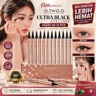 [PACKAGE OF 12] O.TWO.O Embroidery Eyeliner Waterproof Ultra Black Long Lasting 24 Hours 0.01mm Prec
