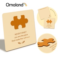 1pc Wooden Commemorative Cards for Colleagues Farewell 5.1x5.1Inch Jigsaw Handmade Wooden Card for C