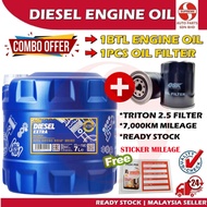 S2U Mannol Diesel Extra 10W40 CH4 7L Diesel Engine oil Light Truck Hilux 4WD Minyak Hitam Lori Kecil