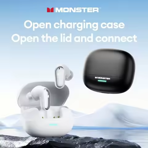 Monster MQT52 TWS Headphones Wireless Gaming Headset Bluetooth 5.4 HIFI Stereo Music Earphones Talki