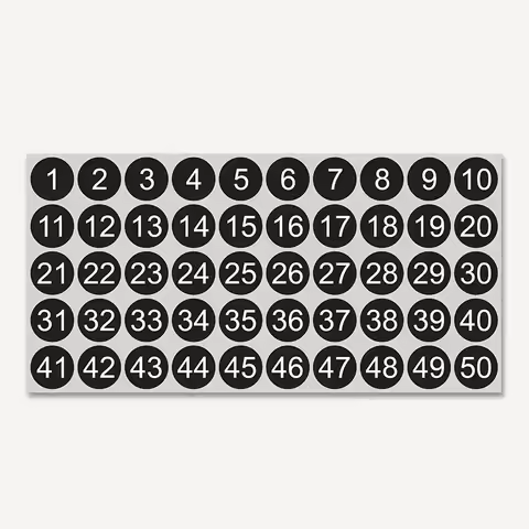 2Sheets Digital Stickers 1-100 Consecutive Number Self-Adhesive Labels DIY Nail Polish Bottle Tablew