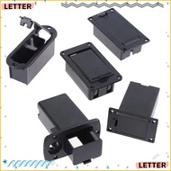 LETTER Guitar Pickup Battery Box, 9V Plastic Battery Holder, Guitar Parts Storage Box Black Battery
