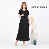 INNER DRESS POLOS HITAM DALEMAN WANITA TANPA LENGAN PANJANG