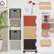 AKAKO - MINIMALIST SWING 3-LAYER CLOTHES WARDROBE PLASTIC CLOTHES WARDROBE RATTAN CLOTHES WARDROBE 1