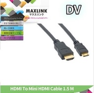 Mini HDMI線1080P Mini  HDMI轉HDMI公適配器轉換器電線