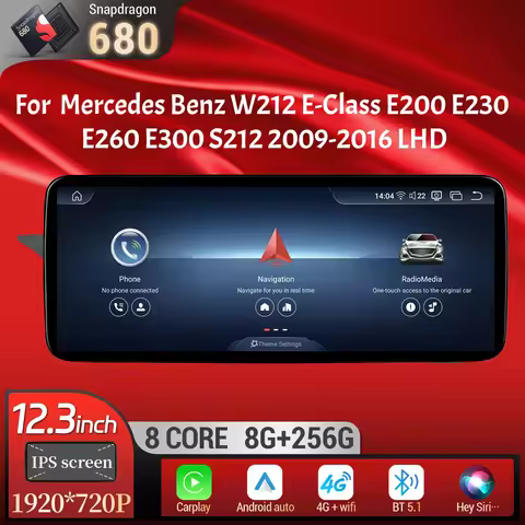 12.3"LHD Car Radio For Mercedes Benz W212 E-Class E200 E230 E260 E300 S212 2009-2016 Android 13 BT C