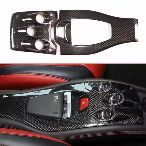 100% Carbon Fiber Gear Shift Panel Cover Trim for Ferrari 458 Italia 2010-2015