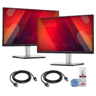 2 x Dell P2222H 22" Full HD 1080p, 16:9 IPS Monitor (P2222H) + 2 x HDMI Cable + LCD Cleaning Kit
