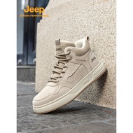 Jeep jeep Men's Shoes Plus Velvet Thickened Winter Shoes Men 2025 Winter New Shoes High-Top Men's Sn