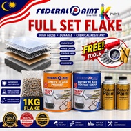 Federal Paint Flake Coating Epoxy Toilet Tile Floor Waterproof (1KG FLAKE /1L PRIMER /1L CLEAR ) Qua