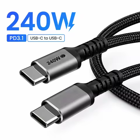 240W USB C to USB C Cable, PD3.1 Fast Charging Type C Cable Nylon Braided for MacBook Pro Air iPad P