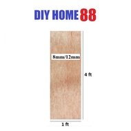 [1ft x 4ft] Papan Plywood / Solid Plywood Board 8mm/12mm
