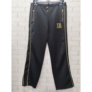 (H04) THIRTEEN JAPAN (XIII) Warm-Up Pants Luxurious Sports Style Black Tone With Gold Trim Waist 32-
