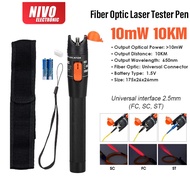 10KM 10mW Visual Fault Locator 10mW Fiber Optic Cable Tester Red Laser Light Pen VFL Telecom-Test-Pe