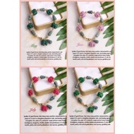 Bangles❁CLUCKY CHARM AUTHENTIC JADE AND POWER CORAL ELEPHANT BRACELET