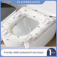 Toilet Seat Cover Waterproof Toilet Cover Pad Soft Thickened Toilet Seat Washable Toilet Cushion O-shape Toilet Seat Bidet Toilet Cover Accessories flower